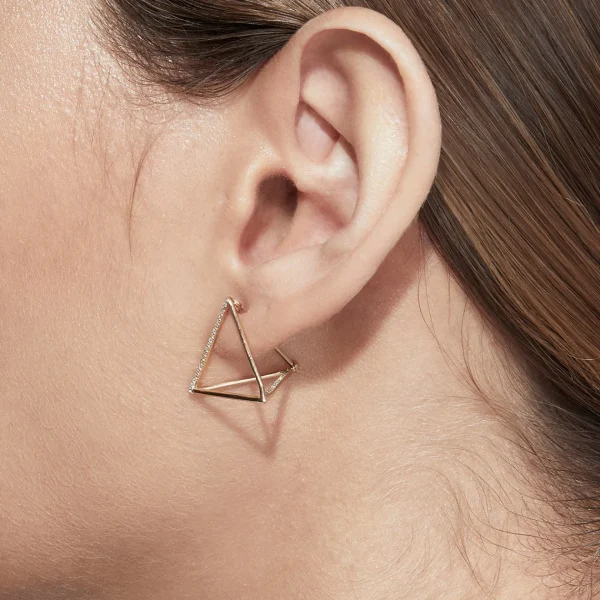 Diamond Triangle Earring 20 (02)^Shihara Sale