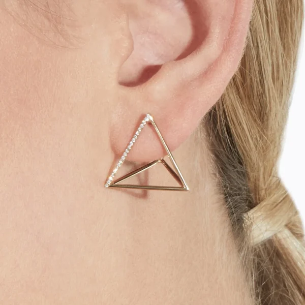 Diamond Triangle Earring 20 (01)^Shihara Outlet