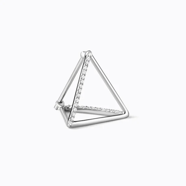 Diamond Triangle Earring 15 (02)^Shihara Hot