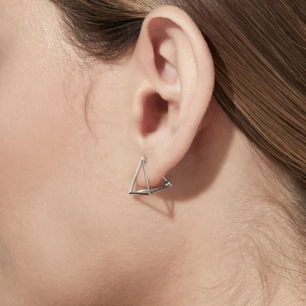 Diamond Triangle Earring 15 (01)^Shihara New