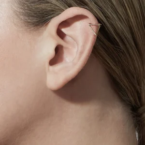 Diamond Triangle Earring 10 (02)^Shihara Sale