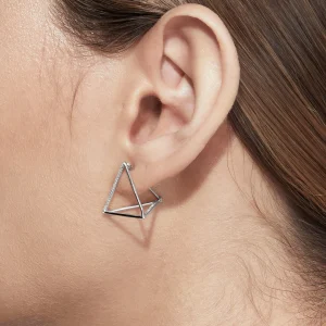 Diamond Triangle Earring 20 (02)^Shihara Sale