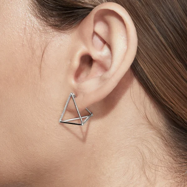 Diamond Triangle Earring 20 (02)^Shihara Sale