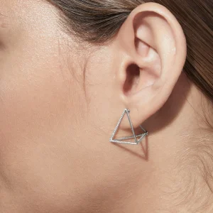 Diamond Triangle Earring 20 (03)^Shihara Hot