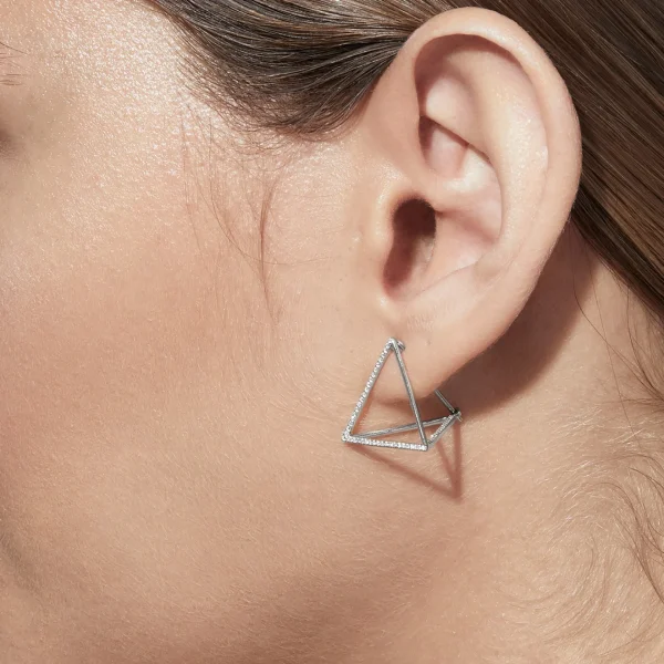 Diamond Triangle Earring 20 (03)^Shihara Hot