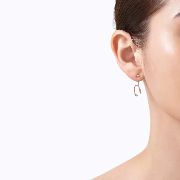 Diamond Twist Curl Earring 02 L^Shihara Fashion