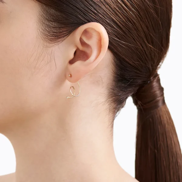 Diamond Twist Curl Earring 02 L^Shihara Fashion