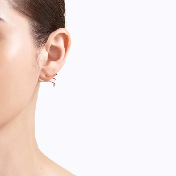 Diamond Twist Curl Earring 03 L^Shihara Fashion