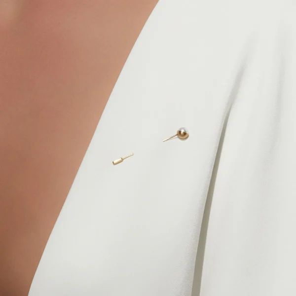 Half Pearl Brooch Pin 45°^Shihara Online