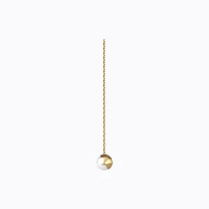 Half Pearl Chain Earring 45°^Shihara Online