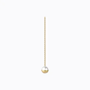 Half Pearl Chain Earring 180°^Shihara Fashion
