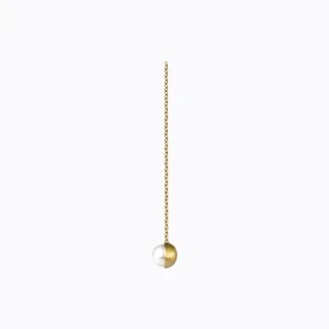Half Pearl Chain Earring 90°^Shihara Hot