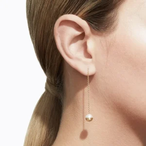 Half Pearl Chain Earring 180°^Shihara Fashion