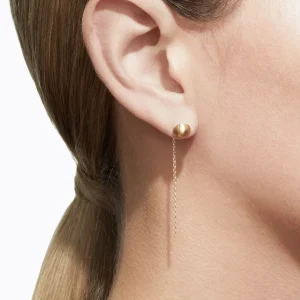 Half Pearl Chain Earring 180°^Shihara Fashion