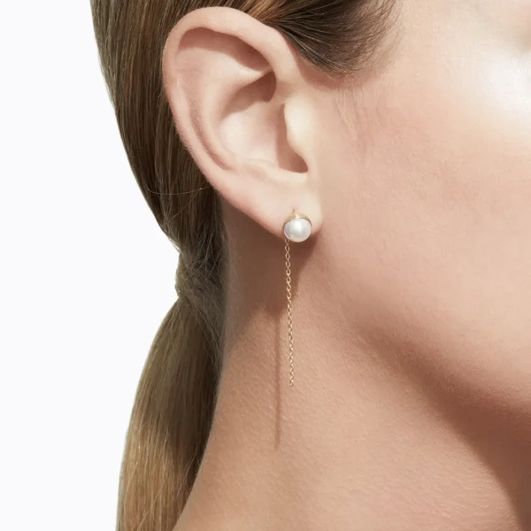 Half Pearl Chain Earring 0°^Shihara New