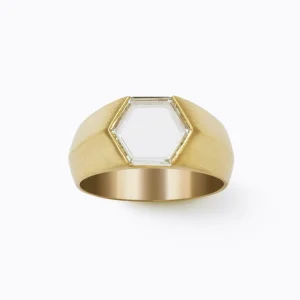 Hexagon Diamond Signet Ring^Shihara Clearance