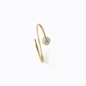 One-Stone Hoop Earring 02^Shihara New