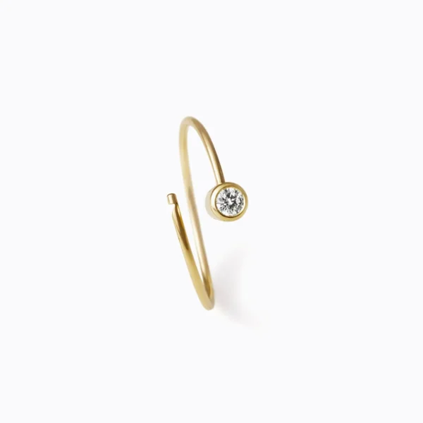 One-Stone Hoop Earring 02^Shihara New