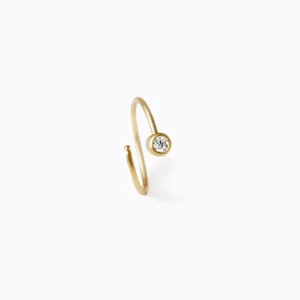 One-Stone Hoop Earring 01^Shihara Discount