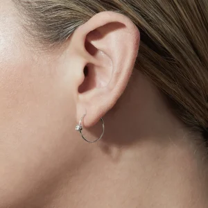 One-Stone Hoop Earring 02^Shihara New