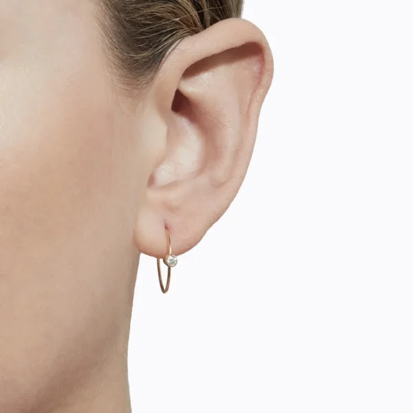 One-Stone Hoop Earring 02^Shihara New