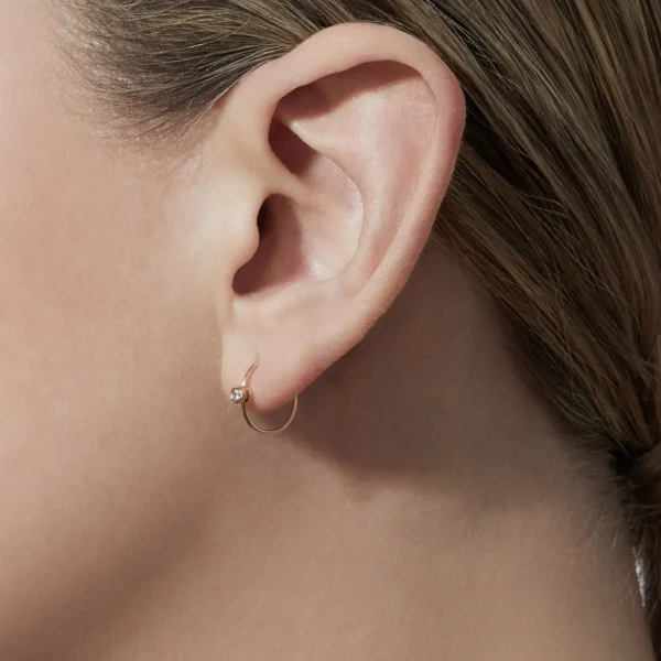 One-Stone Hoop Earring 01^Shihara Discount