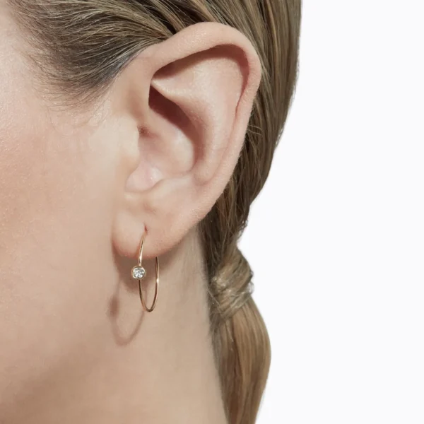 One-Stone Hoop Earring 03^Shihara New