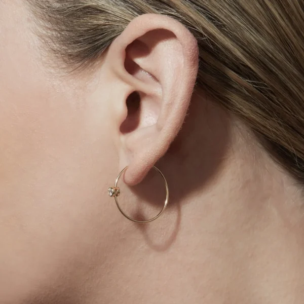 One-Stone Hoop Earring 03^Shihara New