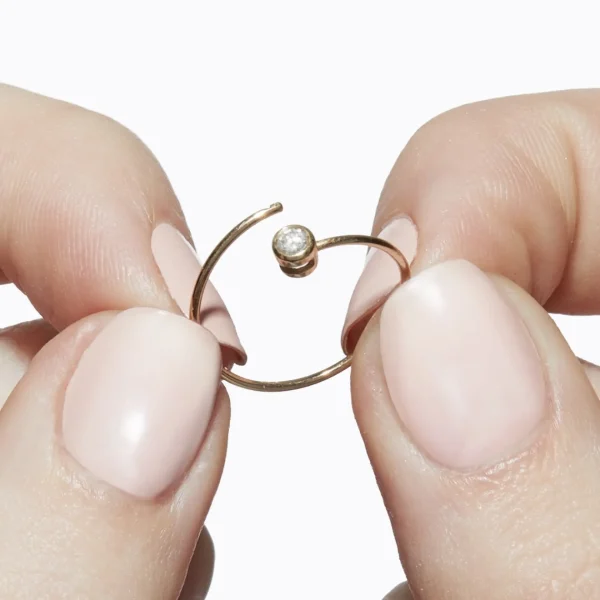 One-Stone Hoop Earring 02^Shihara New