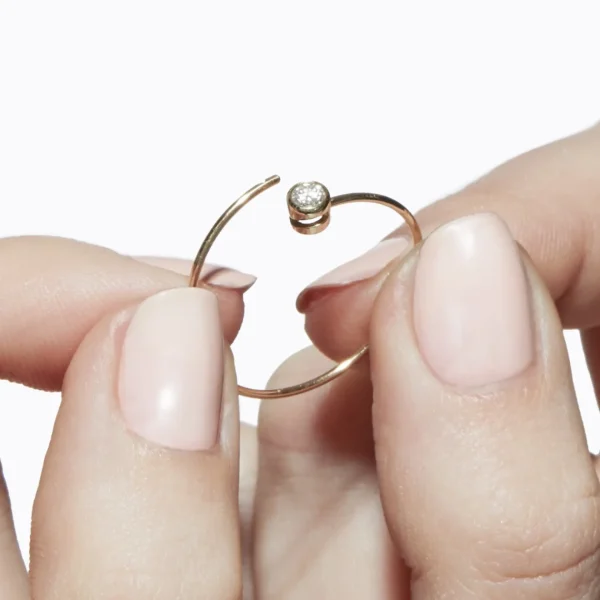 One-Stone Hoop Earring 03^Shihara New