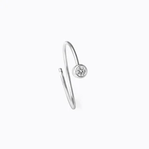 One-Stone Hoop Earring 02^Shihara New