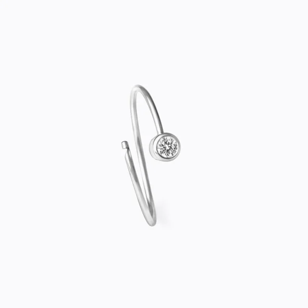 One-Stone Hoop Earring 02^Shihara New