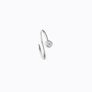 One-Stone Hoop Earring 01^Shihara Discount