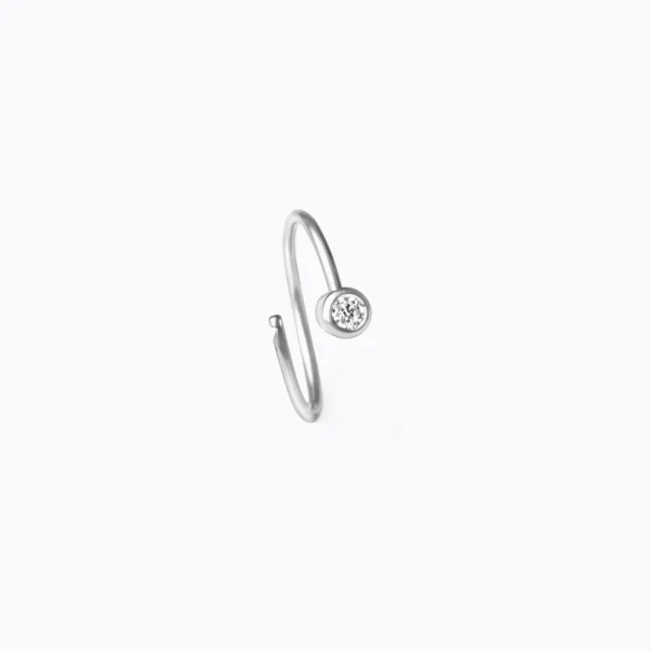 One-Stone Hoop Earring 01^Shihara Discount