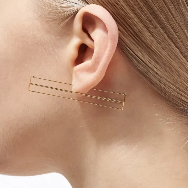 Rectangle Earring 60^Shihara Fashion