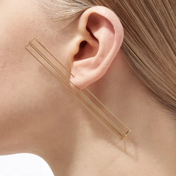 Rectangle Earring 90^Shihara Hot
