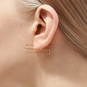 Rectangle Earring 30^Shihara Clearance
