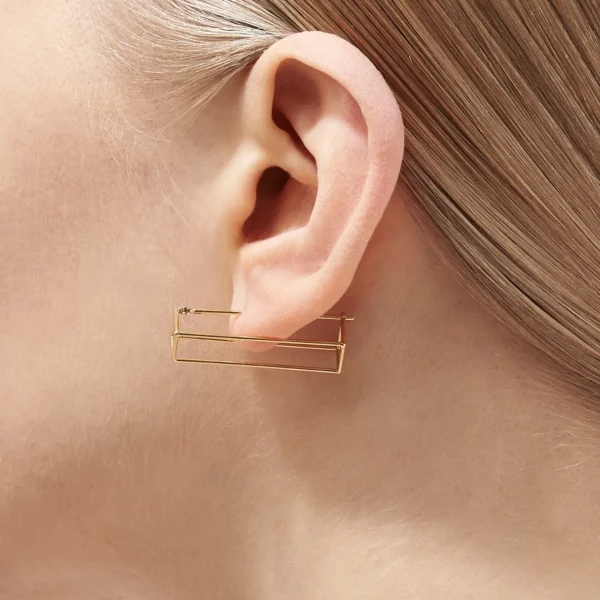 Rectangle Earring 30^Shihara Clearance