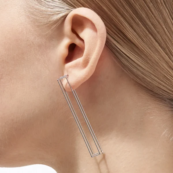 Rectangle Earring 60^Shihara Fashion