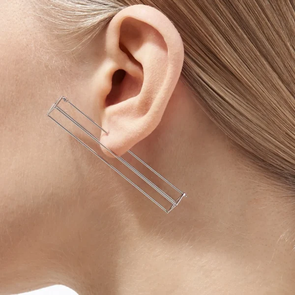 Rectangle Earring 60^Shihara Fashion