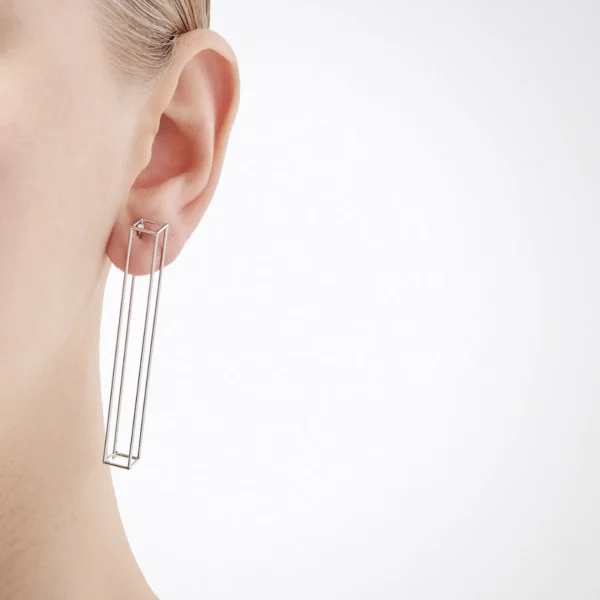 Rectangle Earring 60^Shihara Fashion