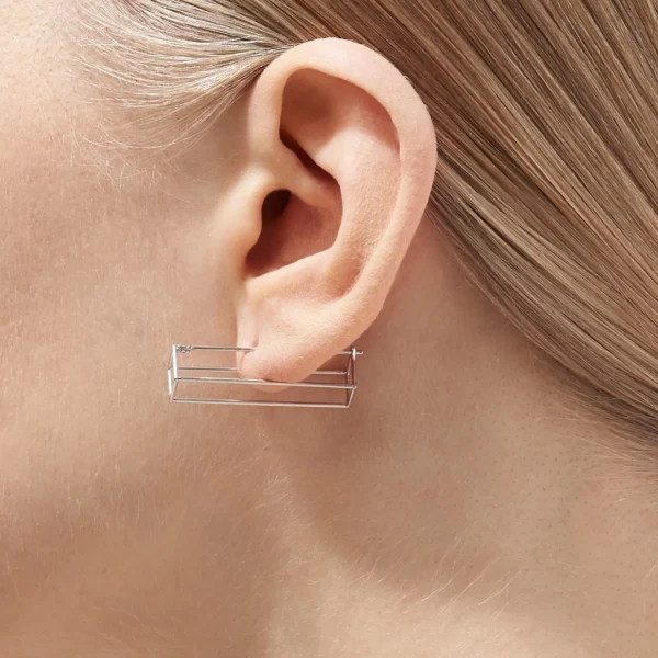 Rectangle Earring 30^Shihara Clearance