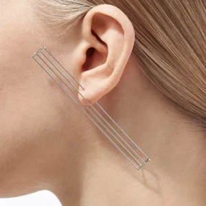 Rectangle Earring 90^Shihara Hot