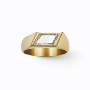 Rhomboid Diamond Signet Ring^Shihara New