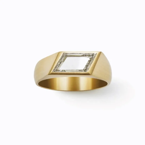 Rhomboid Diamond Signet Ring^Shihara New